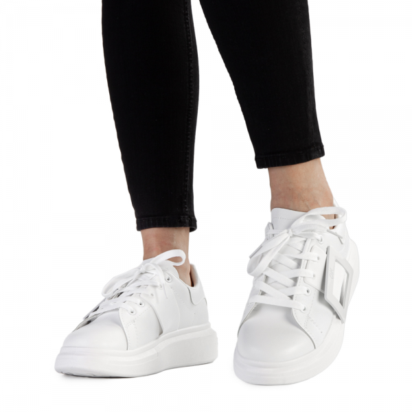 Γυναικεία αθλητικά παπούτσια  Idona λευκά, 4 - Kalapod.gr